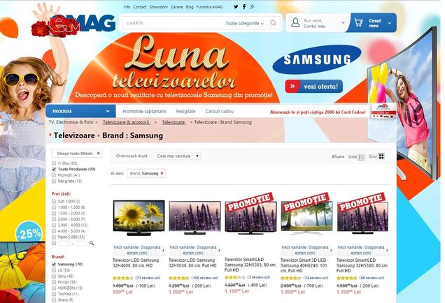 samsung tv emag reduceri